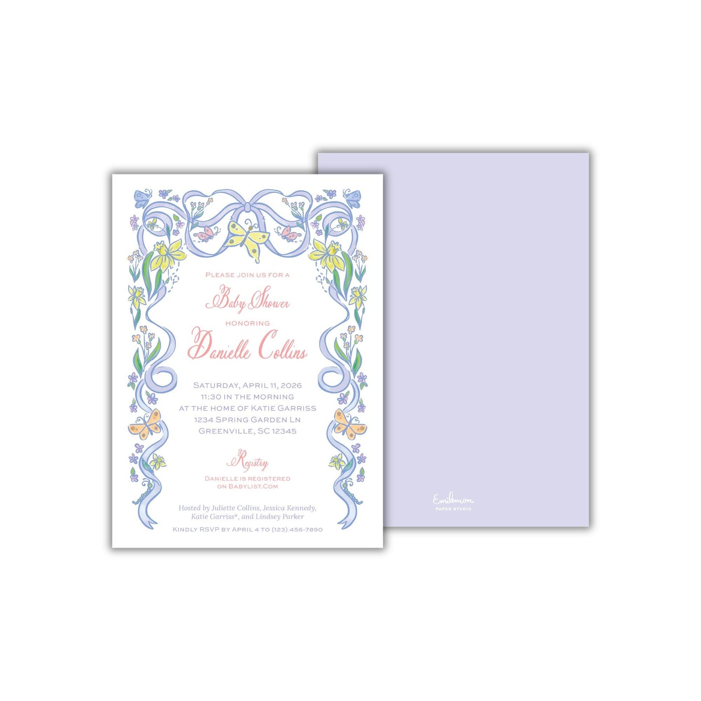 Butterfly Garden Baby Shower Invitation
