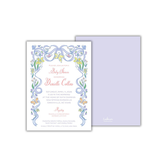 Butterfly Garden Baby Shower Invitation