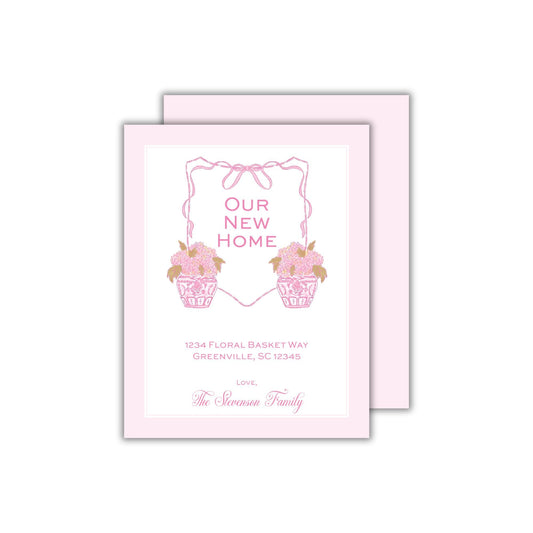 Hydrangea Crest Moving Announcements - Pink