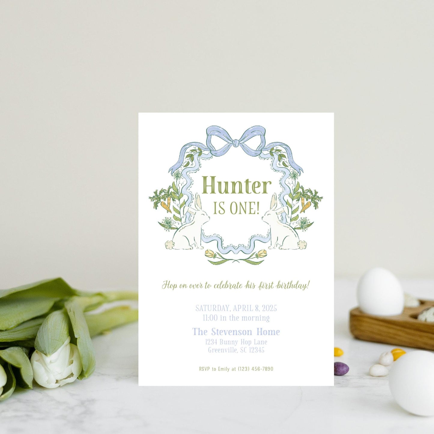 Somebunny is One Invitation - Blue
