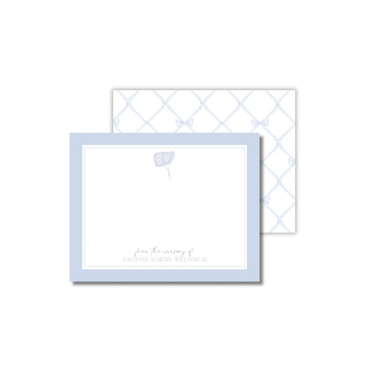 Baby Bonnet Notecards - Blue