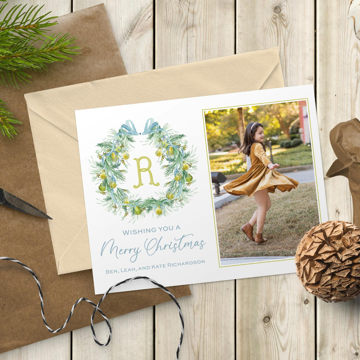 Pear Wreath Christmas Card