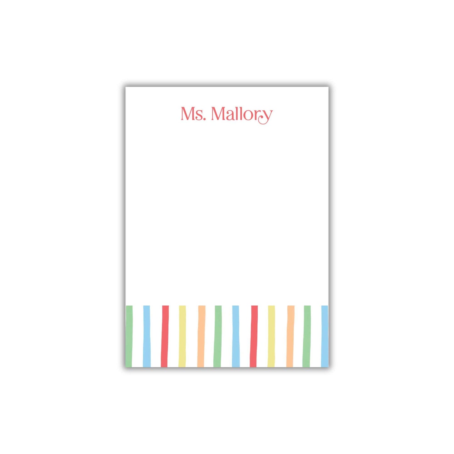 Rainbow Stripe Teacher Notepad