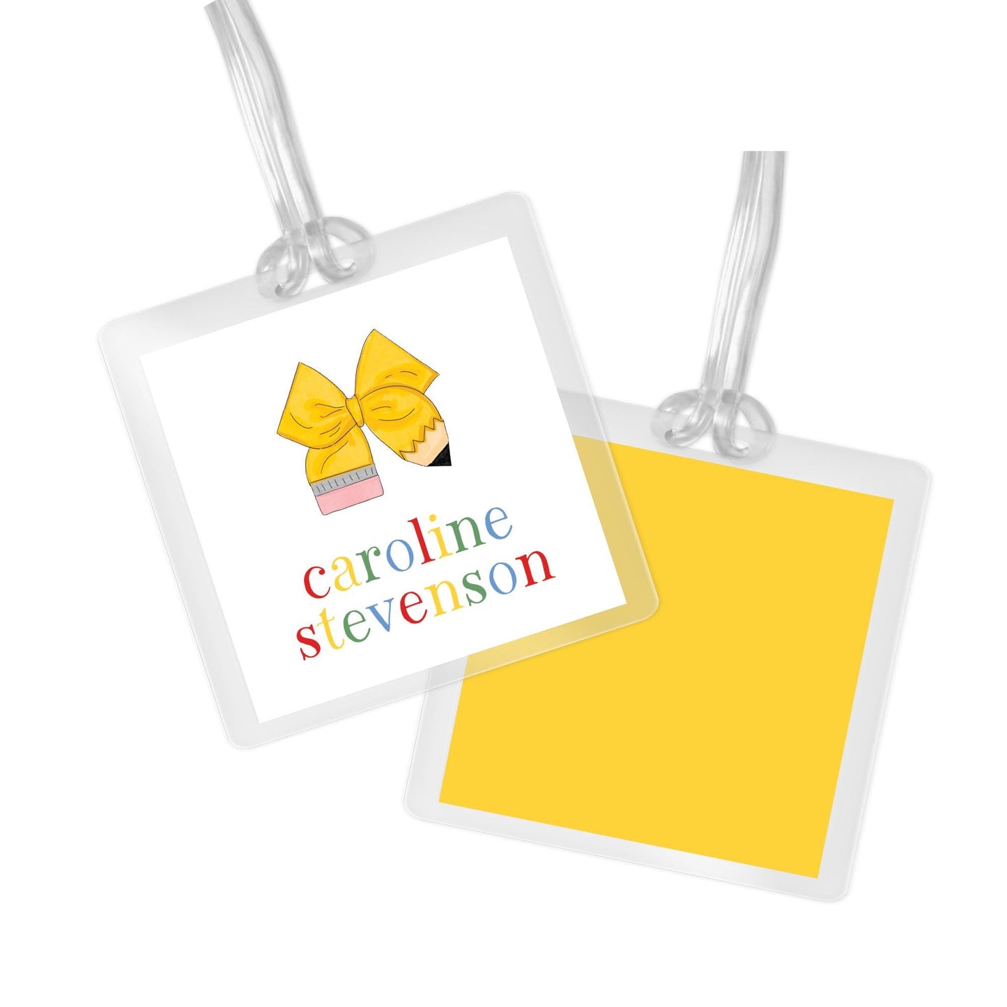 Pencil Bow Bag Tag