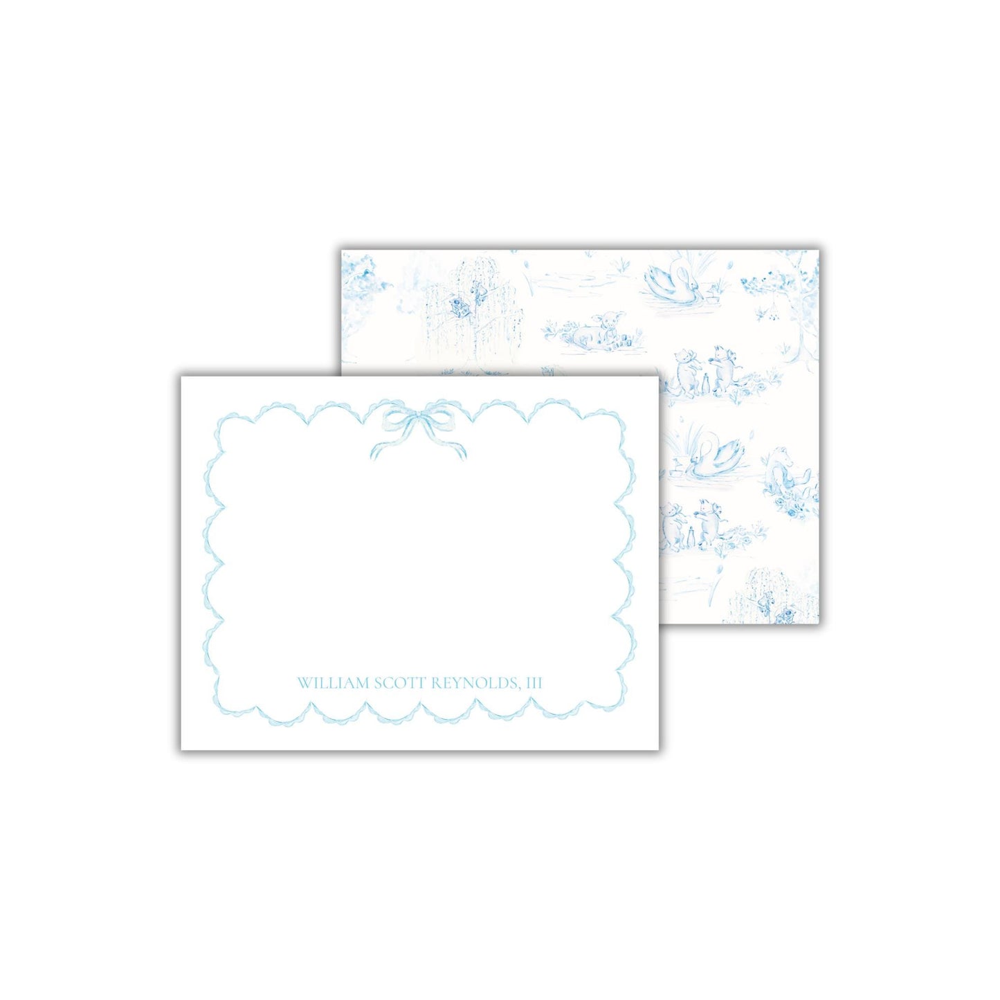 Nursery Toile Notecards - Blue