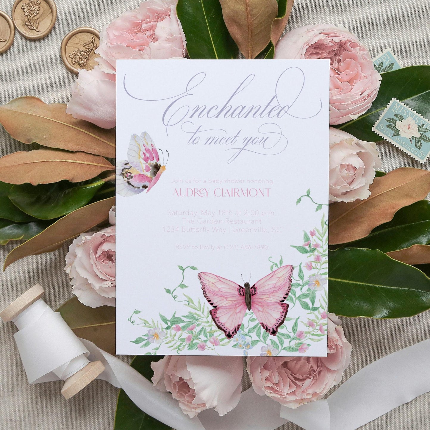 Enchanted to Meet You Baby Shower Invitation