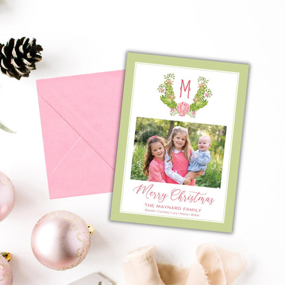 Pink Palms Christmas Card