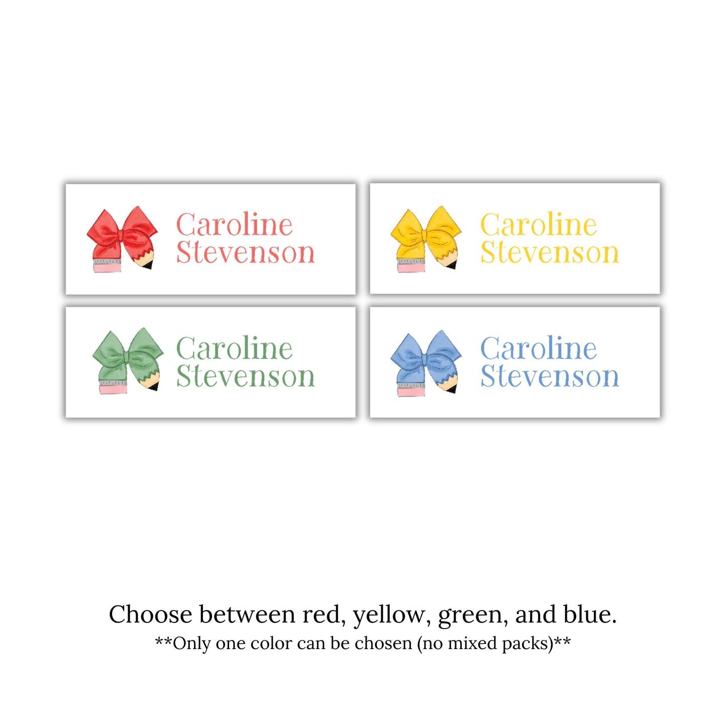 Pencil Bow Name Labels