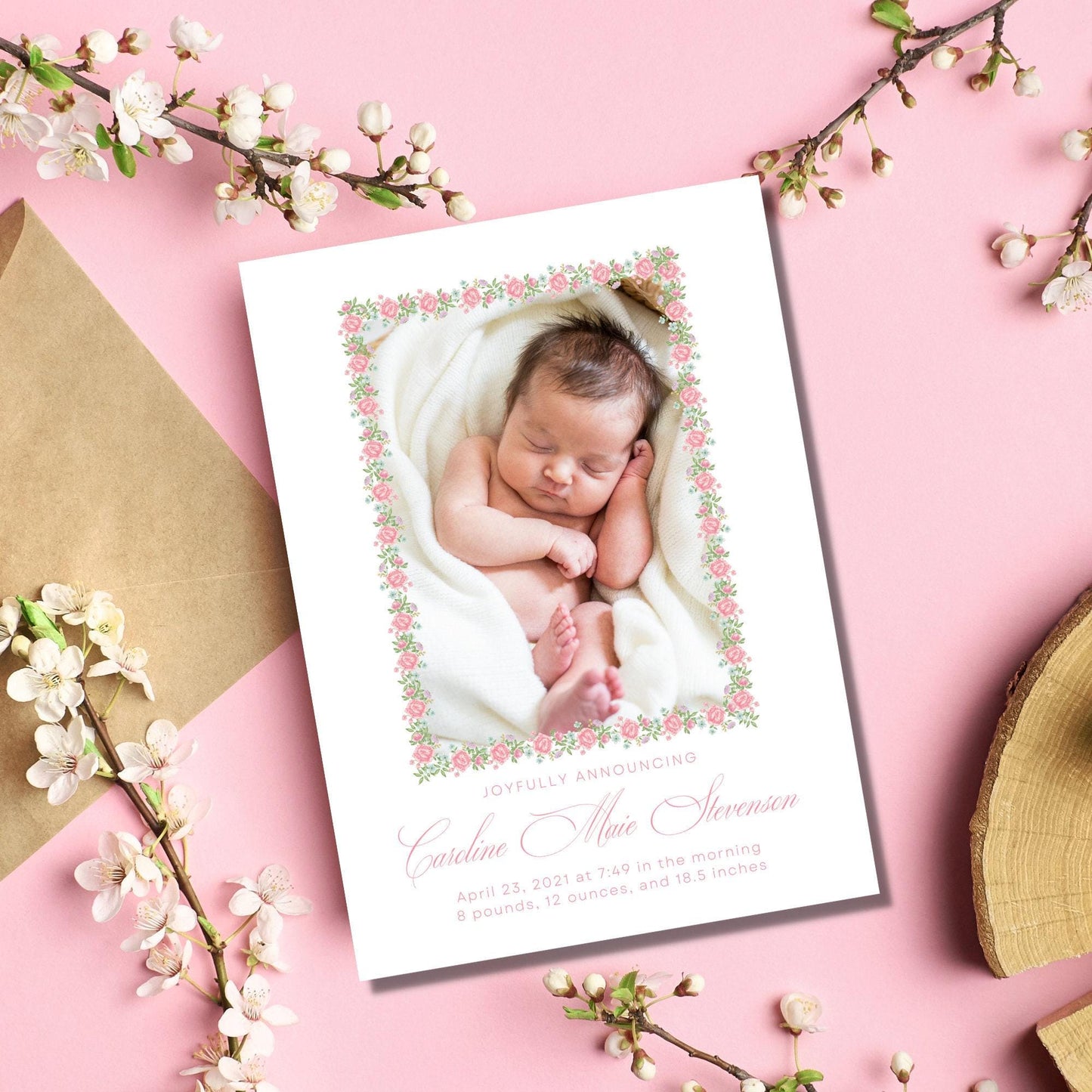 Swoony Blooms Birth Announcement