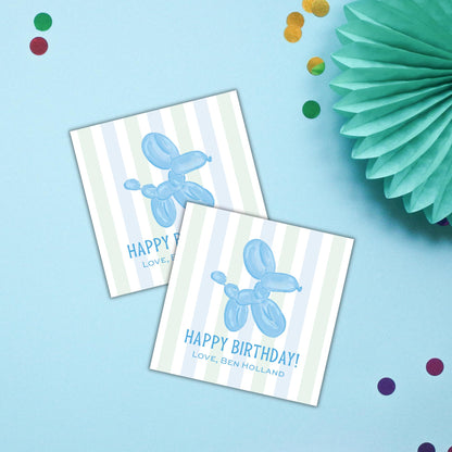 Balloon Animal Enclosure Cards - Blue/Green