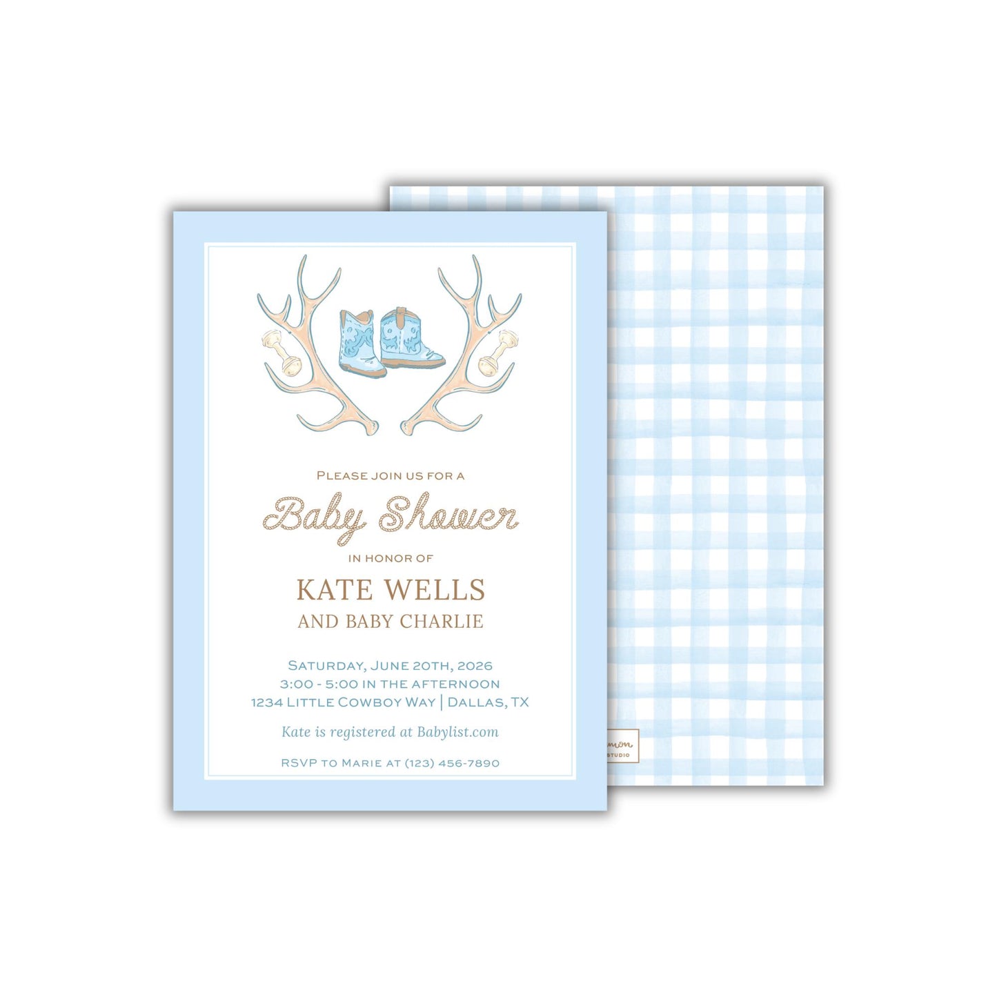 Little Cowboy Baby Shower Invitation