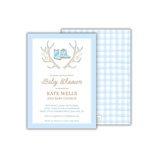 Little Cowboy Baby Shower Invitation