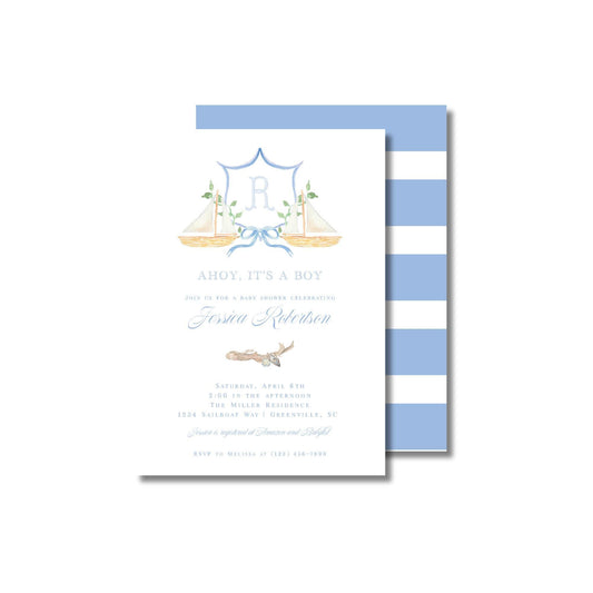 Ahoy It's a Boy Baby Shower Invitation