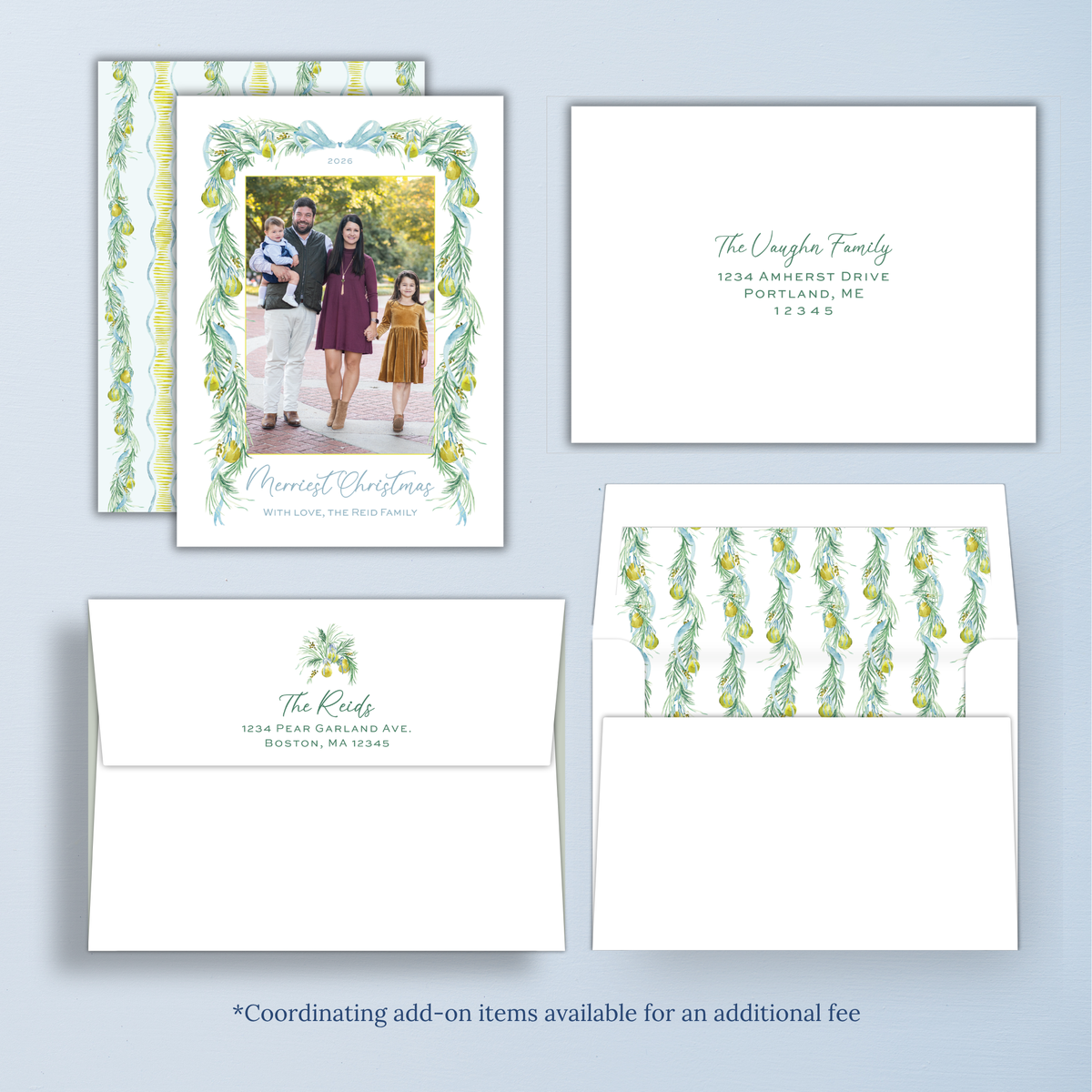 Pear Garland Christmas Card