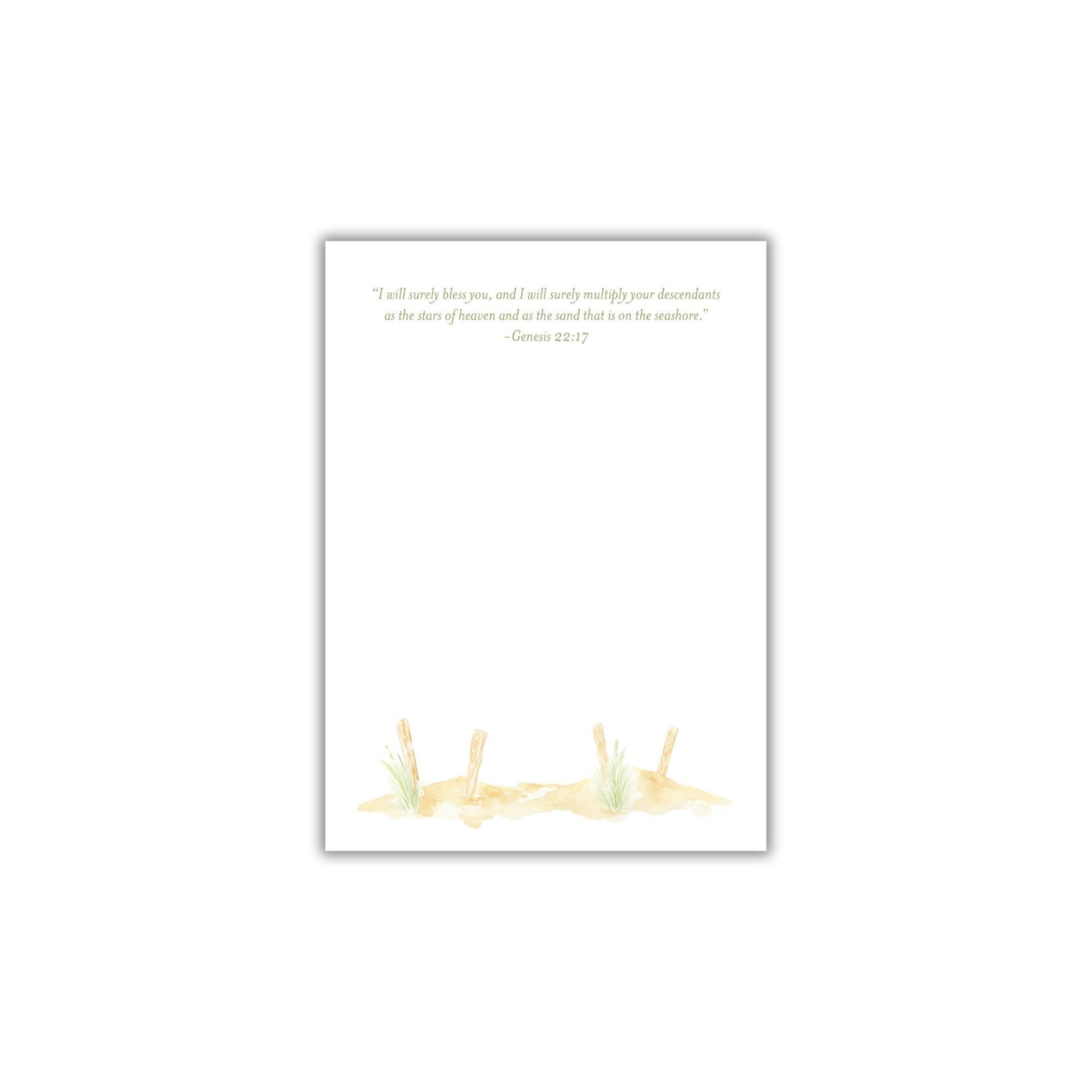 a card with a picture of two hands and a bible verse