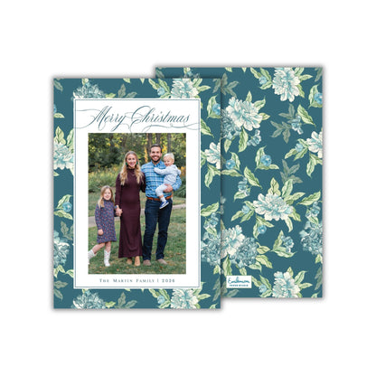 Teal Chinoiserie Christmas Card