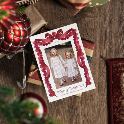 Velvet Bow Christmas Card