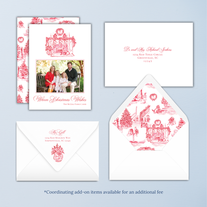 Winter Hearth Christmas Card - Red
