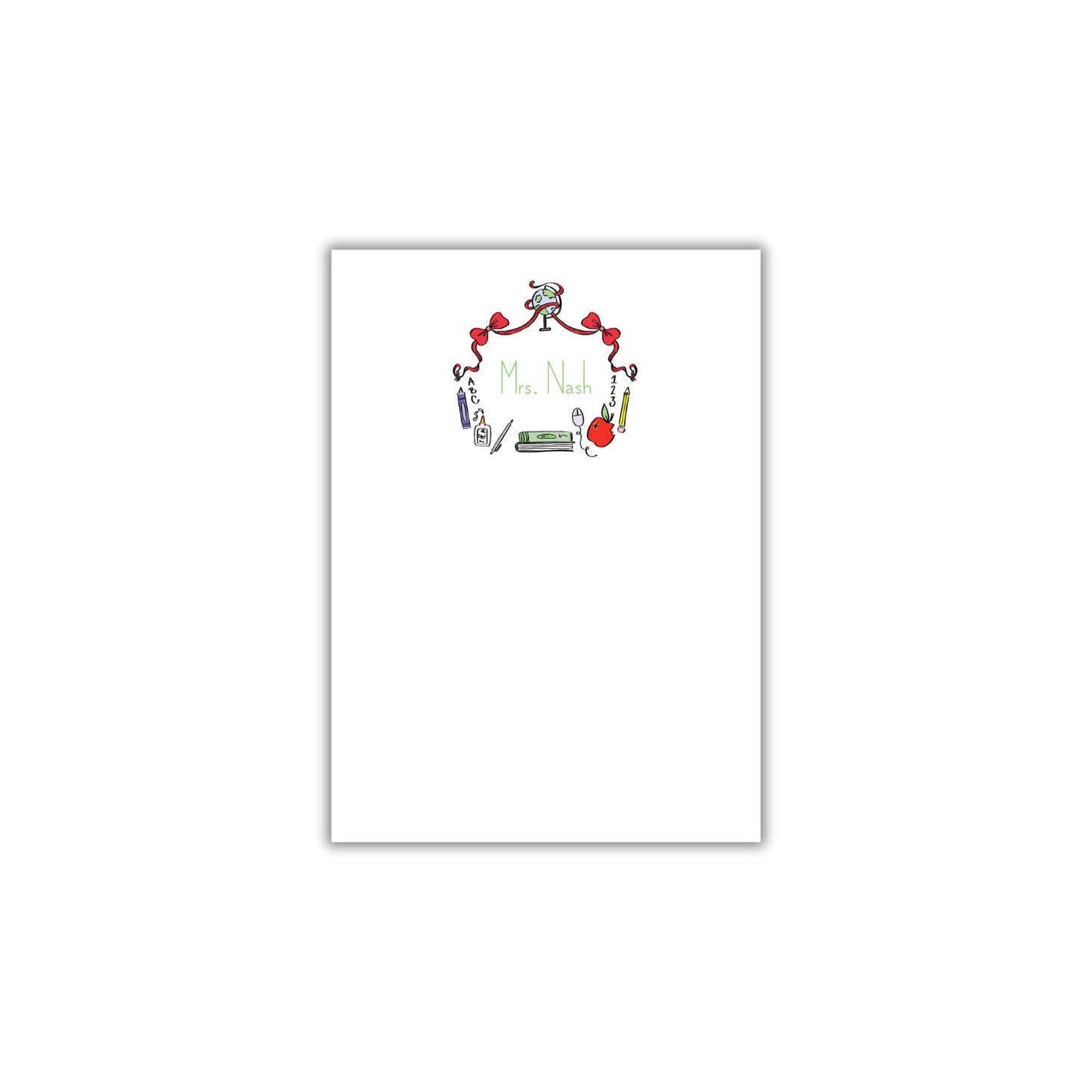 Schoolhouse Crest Notepad - Red