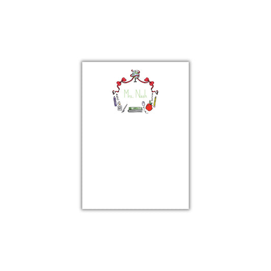 Schoolhouse Crest Notepad - Red