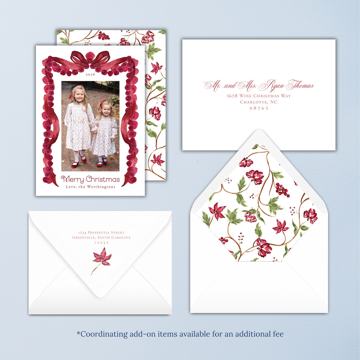 Velvet Bow Christmas Card
