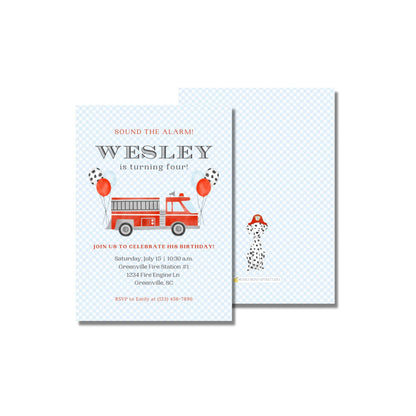 Fire Engine Invitation