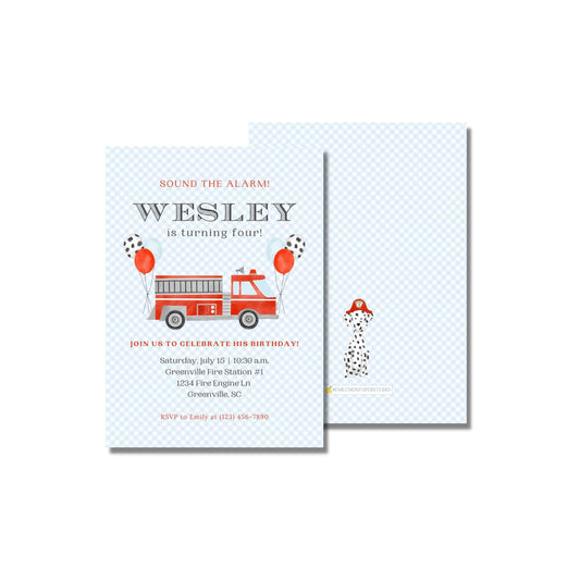 Fire Engine Invitation