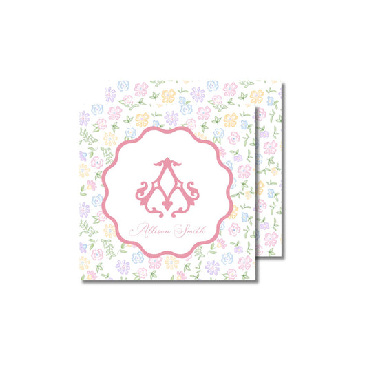 Scallop Floral Enclosure Cards