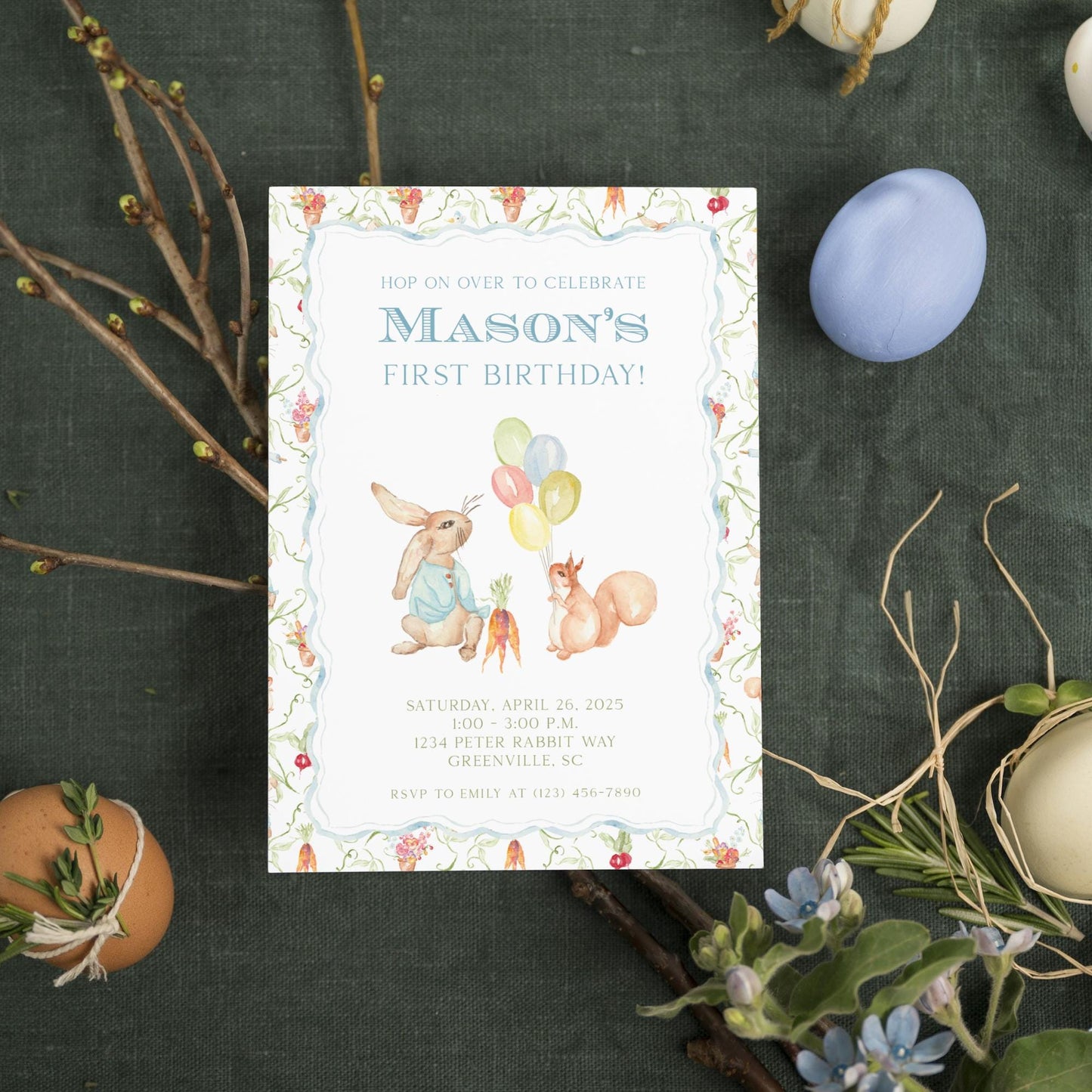 Peter Rabbit Invitation