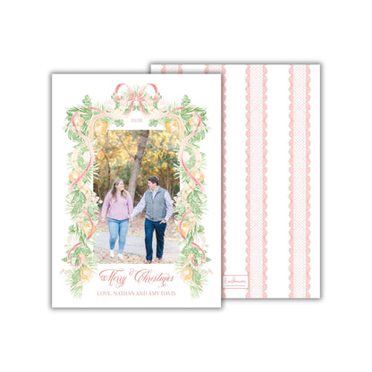 Peach Garland Christmas Card
