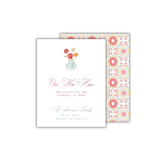 a wedding card with flowers on it