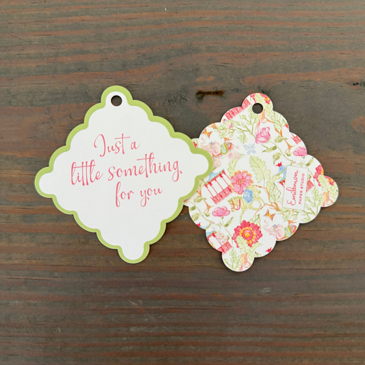 Chinoiserie Scalloped Square Gift Tags - Sample Extras