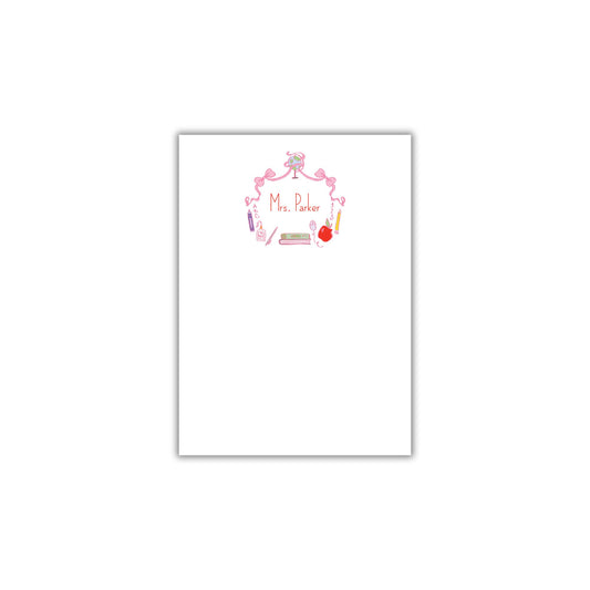 Schoolhouse Crest Notepad - Pink