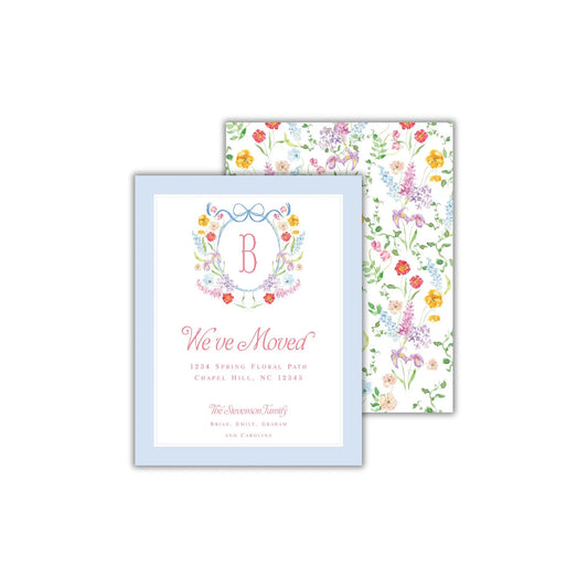 two cards with floral designs on them