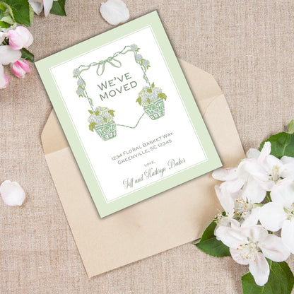 a card with a picture of flowers on it