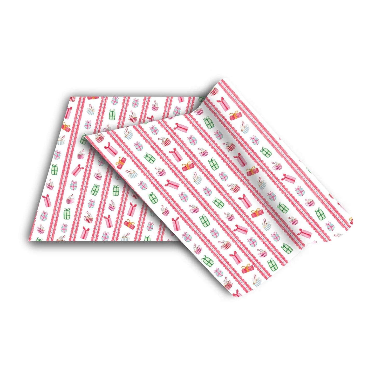 a pair of wrapping paper on a white background