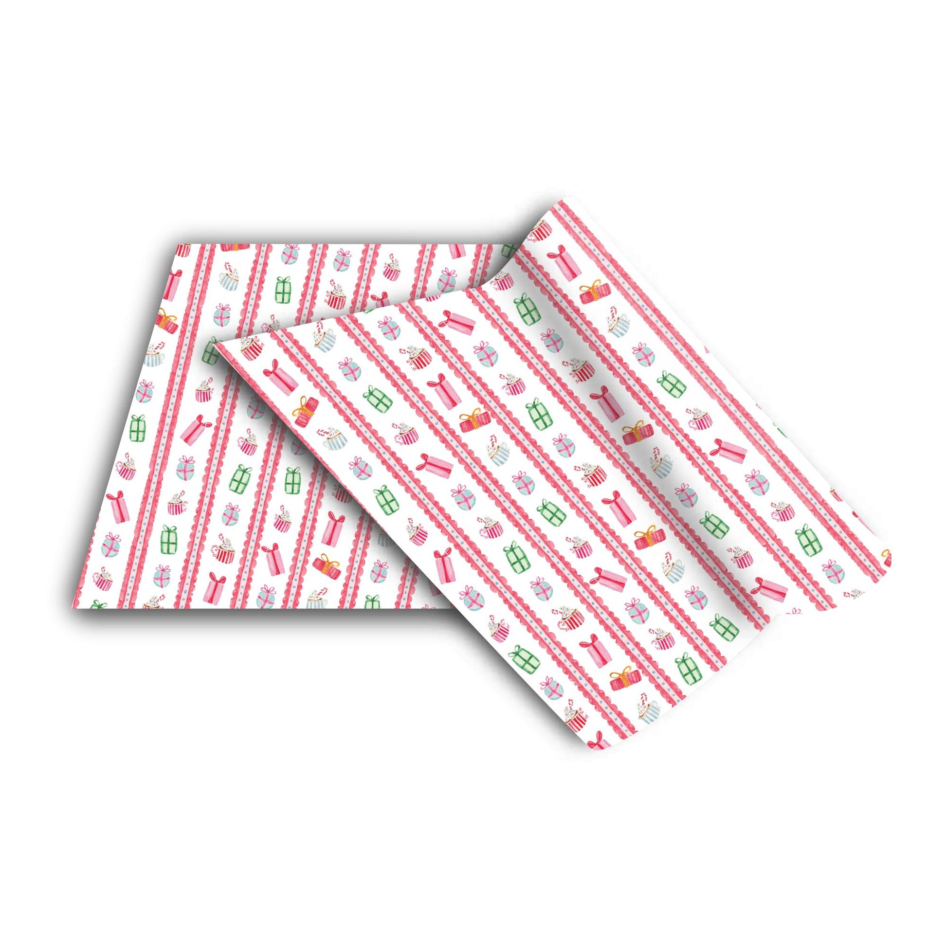 a pair of wrapping paper on a white background