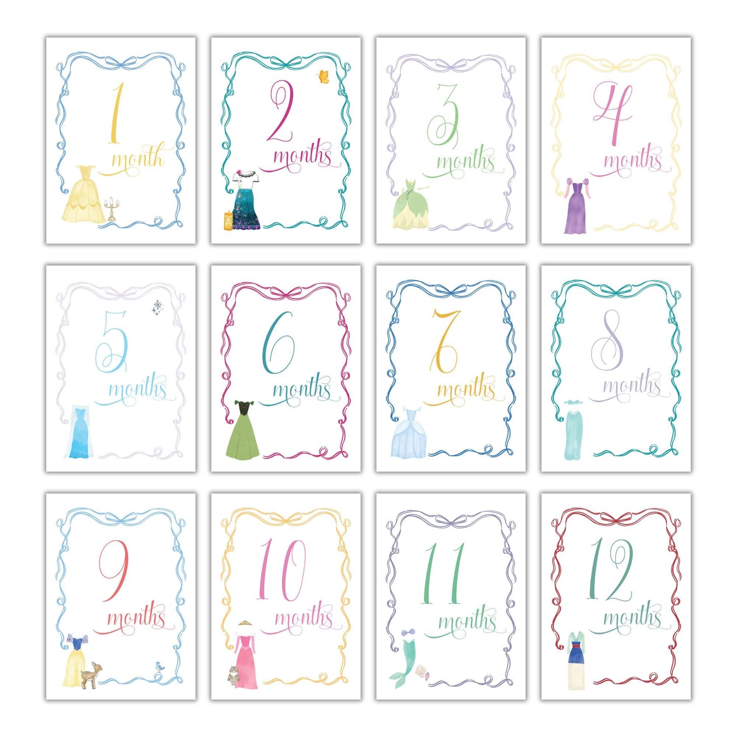 Princess Milestone Cards
