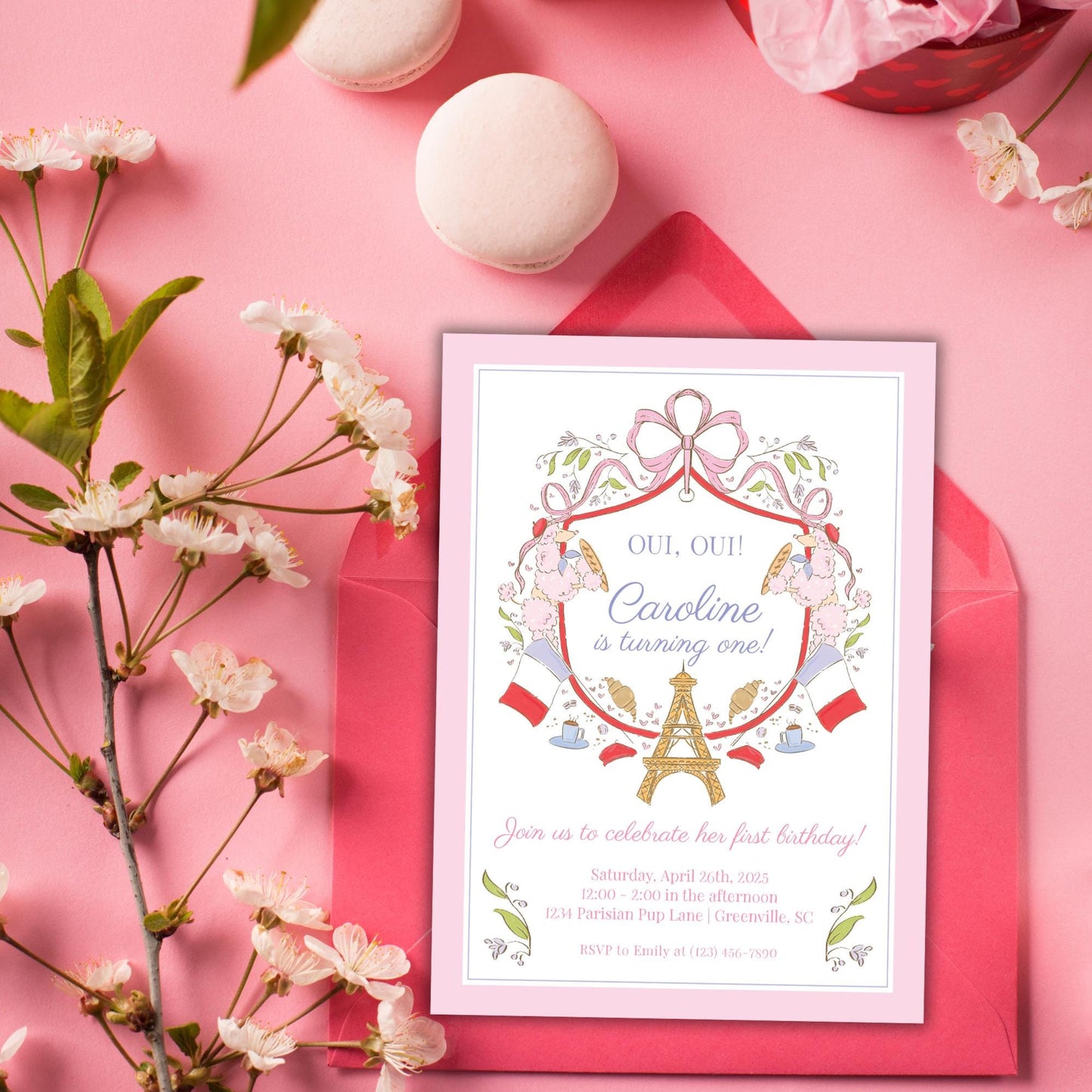 French Poodle Invitation