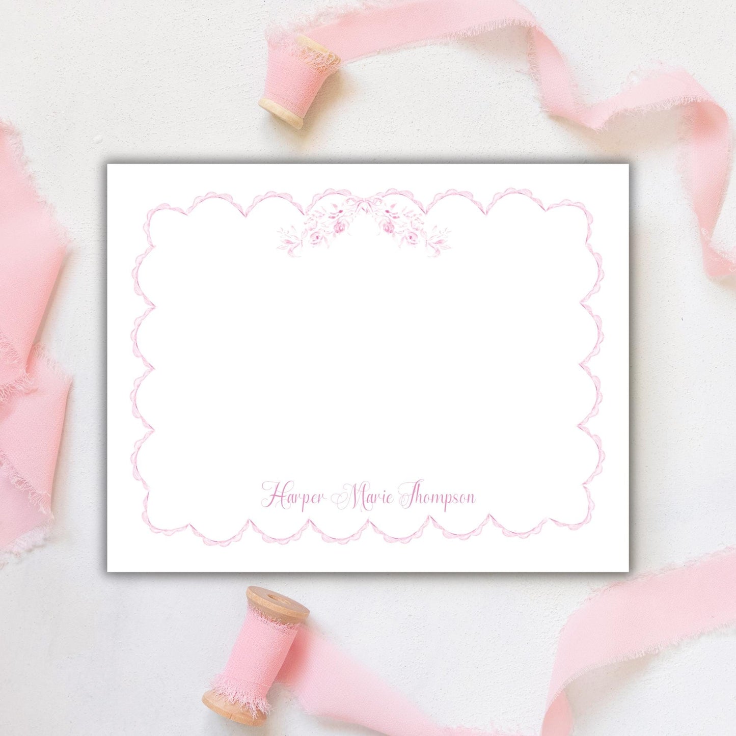 Nursery Toile Notecards - Pink