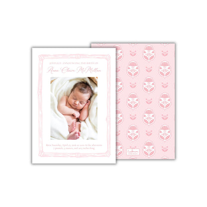 Intaglio Birth Announcement - Pink