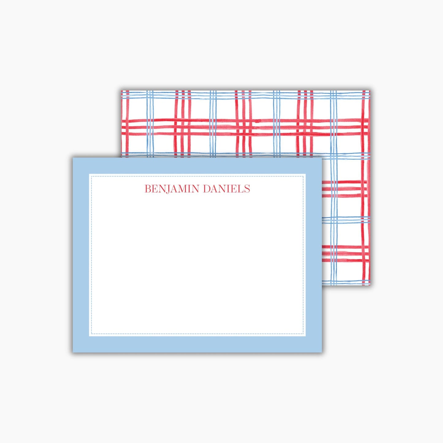 Patriotic Plaid Notecards