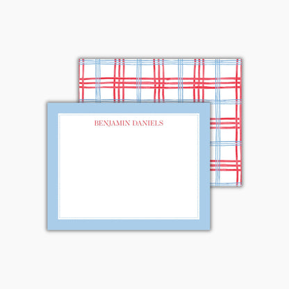 Patriotic Plaid Notecards