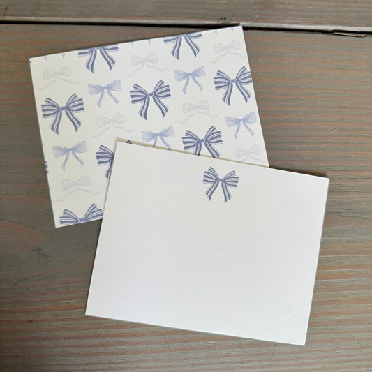 Blue Bow Notecards, Set of 10 - Sample Extras