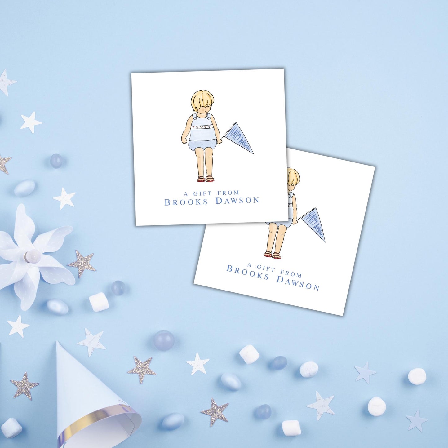 Pennant Enclosure Cards - Blue