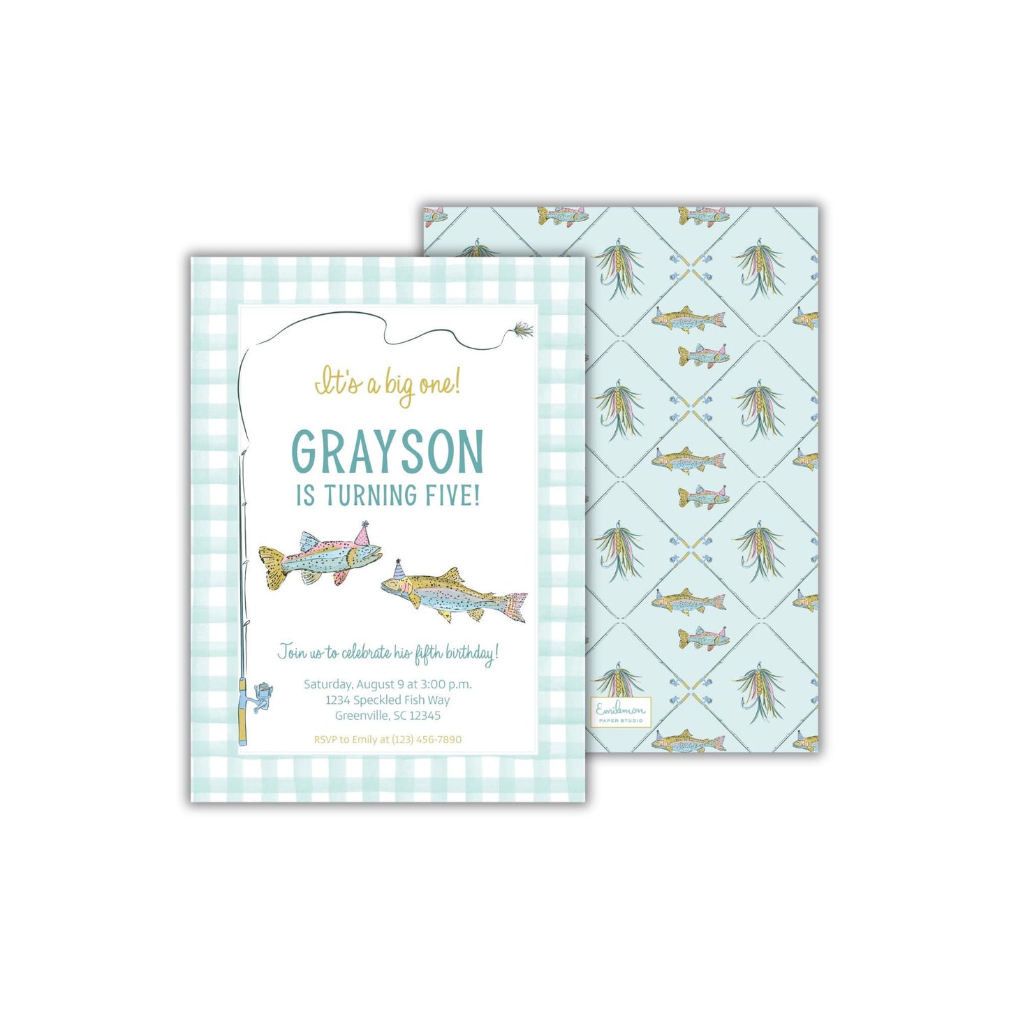 a card with a picture of a fish on it