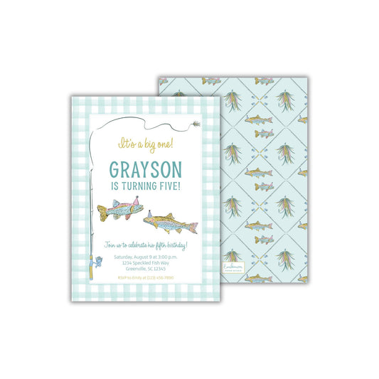 a card with a picture of a fish on it