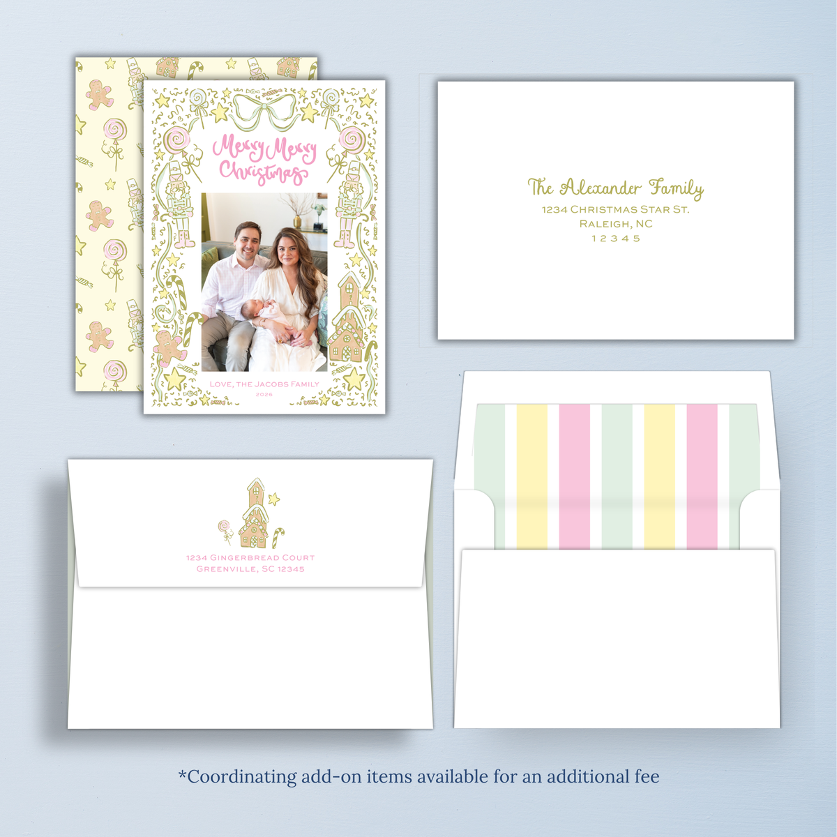 Candy Christmas Card - Yellow/Pink