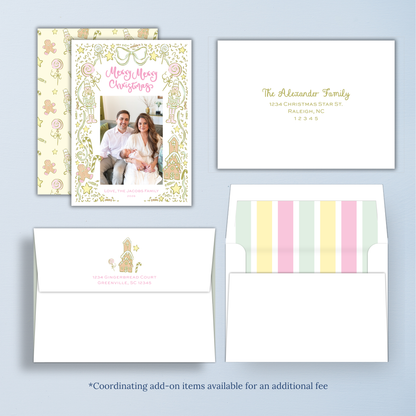 Candy Christmas Card - Yellow/Pink