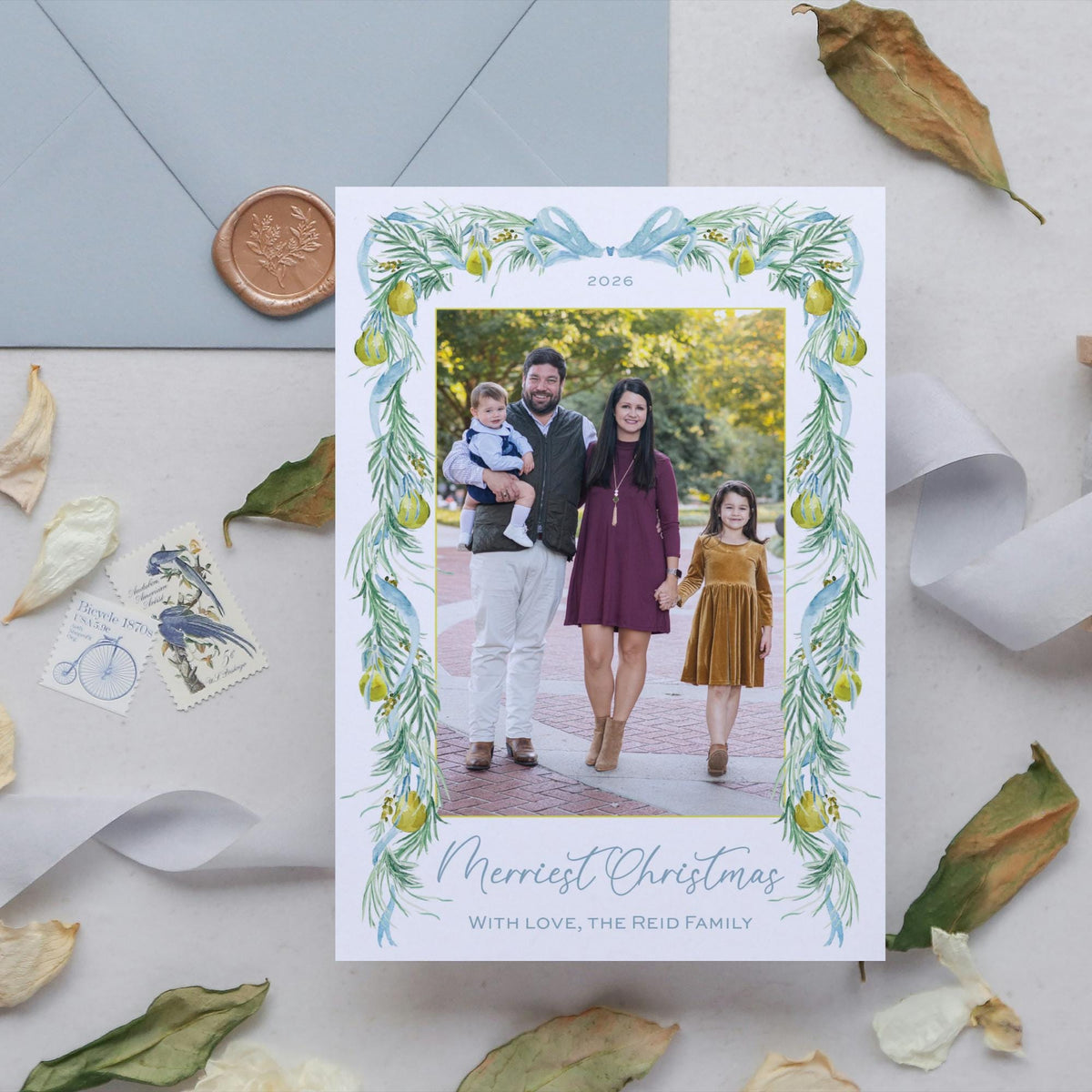 Pear Garland Christmas Card